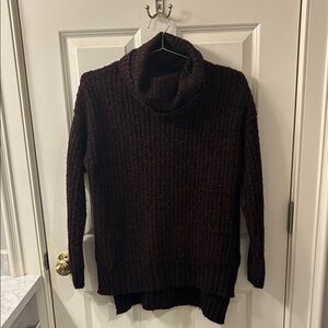 Maroon Turtleneck Knit Sweater